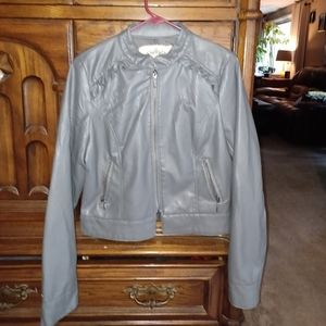 Grey leather jacket
